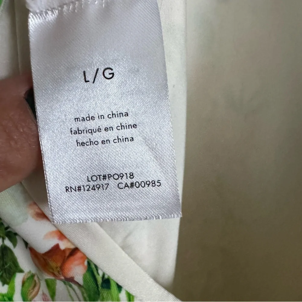 Onia Rachel Floral Scoop One-Piece in Lily White Size Large